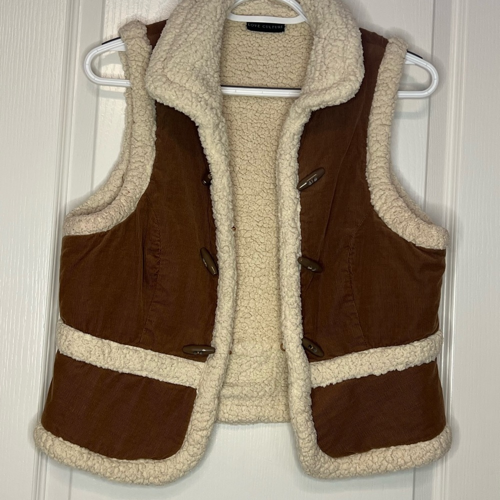 Love Culture Cream Sherpa Vest